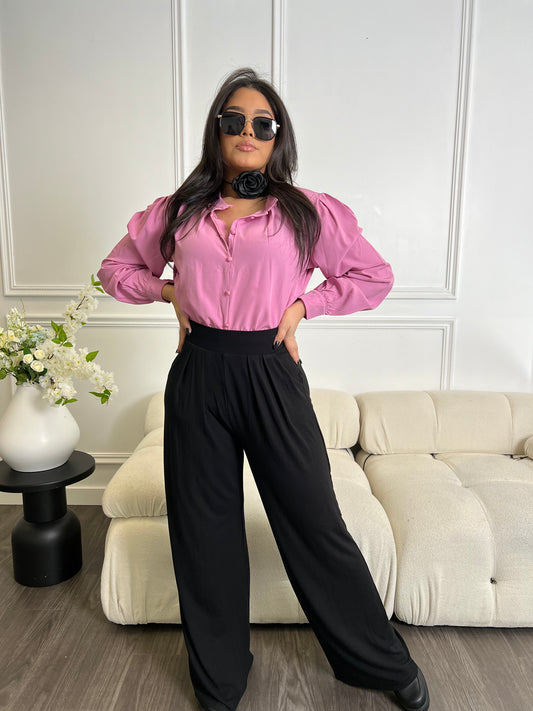 Pink Poplin Blouse